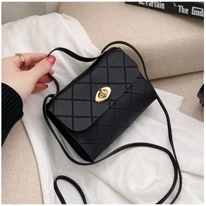 Fashion Best Lady's Cute Mini Crossbody Bag - Coin Purse,Phone Bag - Casual & Versatile Single-Shoulder Bag With Solid Color Stone-Pattern-Black