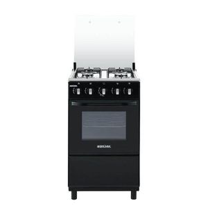 Bruhm BGC-5540IB 4 Burner Gas Cooker - Glass Top - Black