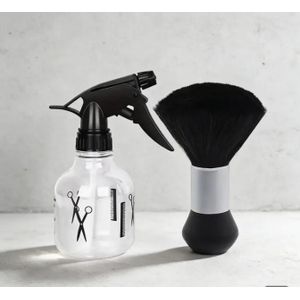 A C R 2 in 1Professional Barber's Dusting Brush + Spray bottle  - Black