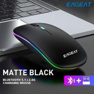 EAGEAT Wireless 2.4GHz Mice Rechargeable Mute - Black