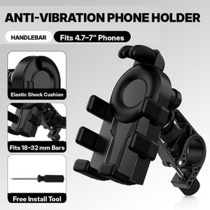 Motorcycle phone holder, bicycle phone holder with airbag shock absorption design, stable and wobbly, anti-shake phone holder, navigation phone holder with dual shock absorption protection, 360-degree rotation.