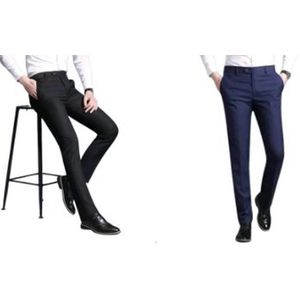 Fahion 2 Pcs Fashion Men's Material Trousers - Black & Blue