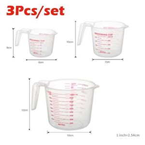 A Basile 3pcs Manual Plastic Measuring Cup - Transparent 