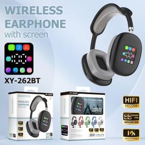Wireless Bluetooth headphones, equipped with an RGB digital display card reader headphones, long battery life, over-ear headphones, computer headphones, black version