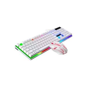 Wired Gaming Keyboard Mouse USB Mechanical Backlight Keyboard Mouse Set G21B - White