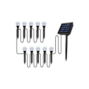 800mAh Solar Bubble Ball Garden Light Set - 10 in 1 Fairy Lawn Lamp for Home, Yard & Patio Decoration - Colorful Light