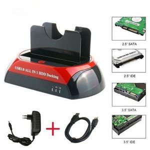 External Hard Drive Enclosure, SSD, HDD, USB3.0, Docking Station, IDE+Card Reader - EU