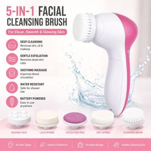5-in-1 Electric Facial Cleansing Instrument, Face Cleansing Brush, Facial Cleanser, Massage Beauty Device