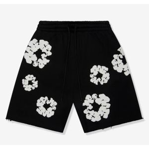 Men’s Casual Printed Drawstring Shorts – Black