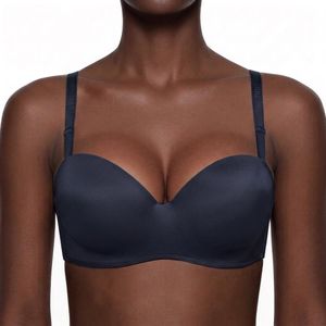Binnys Gray Unbelievable Soft Satin comfortable skin feel T-Shirt Bras Adjustable Straps Non-Removable Pads Women's Workplace Bra