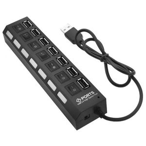 7 Ports USB Hub On/Off Switch High Speed Splitter for Laptop PC