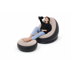 Inflatable Sofa Chair with Footrest – Single Size Air Lounge Seat  Comfortable Indoor Relaxation Chair