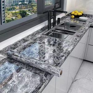 Wall Sticker Tile Cabinet Table Stickers Kitchen Bathroom Marble Gray Vinyl Self-adhesive Furniture Waterproof Home Decoration