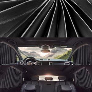 4 in 1 Car Auto Sunshade Curtains Windshield Cover Set - Black