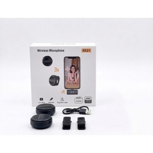 SX21 Dual Wireless Lavalier Microphone for Android & iPhone - HiFi Audio, ANC Noise Reduction, Clip-On Mic for Vlogging, Live Streaming & Interviews -