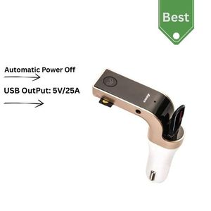 G7 Fast Car Charger Bluetooth FM Transmitter Car Chargers with USB Fast Charger Ports for Mobile Devices Phone Charger in Car Socket with Memory Card Reader Music Player