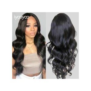iyooyoo Women's Fashion Stylish Wig Natural Black Long Wavy Hair 68CM, Gift for Her