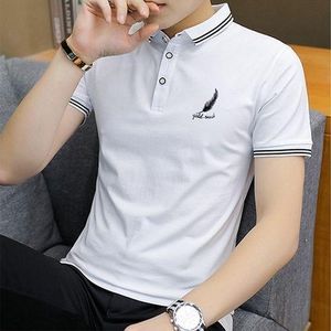 AIDAILU Men's Casual Short Sleeve Polo Shirt Business Workwear - White