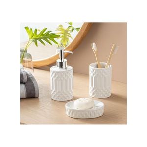 3 Pcs Aida Bathroom Set - White