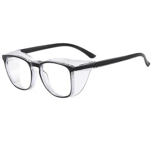 Anti-Blue Light Protective Safety Glasses with Clear Side Shields - Black Frame