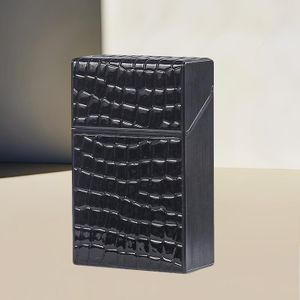 NIKIHONG Black Portable Cigarette Case for Men 20pcs Cigarettte Box Storage Holder, Flip Top Design, Waterproof & Crush Resistant