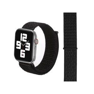 For Apple Watch 46mm / 49mm / 45mm / 44mm Simple Fashion Nylon Watch Band with Magic Stick(Nightfall Black)