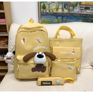 AD Elegant 4 in 1 School Backpack Set - Yellow