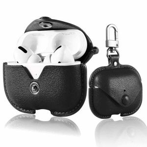 Leather Case for Apple Air-pods Pro / Macroon  Pro Charging Case - Black