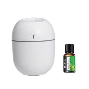 220ml Mini Humidifier Diffuser - White + Vanilla Oil - 10ml