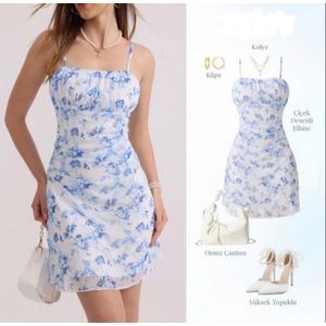 Sheinside  Floral blue outfit ( 2XL ) 