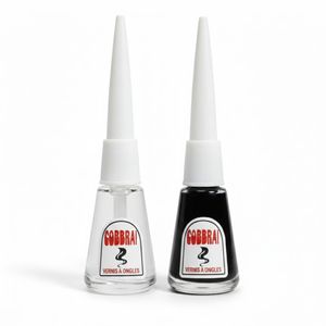 Cobra Nail Art Varnish 2pcs Set – Black & Clear – Professional Precision Polish