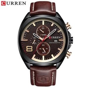 Curren 8324 Men’s Chronograph Watch – Leather Strap – Waterproof – Burgendy