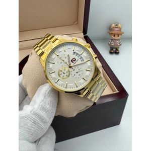 Na Stainless Steel Quartz Wrist Watch - Analog Gold