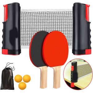 Flushrenic Ping Pong Paddle Set, Portable Table Tennis Set with Retractable Net,Rackets,Balls and Carry Bag for Indoor,Outdoor Games