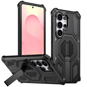 Baseus  Shockproof Phone Case, Compatible With Galaxy S24 Ultra Heavy-Duty, Military Grade, Rugged Armour Case With MAGSAFE Support And Invisible Foldable Stand - Black 