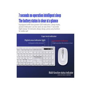 V3Max 2.4G Wireless Smart Sleep Office Keyboard Mouse Set for Computer Laptop