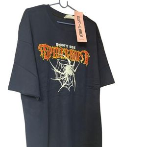 Unisex Printed Design Cotton T-Shirt - Black/Multicolor