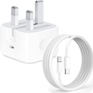 Lighting 120W iPhone Charger USB C Fast Charger Plug and USB C to Lightning Cable with PD Type C Power Adapter for Iphones- White