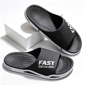 SHJO Sandals Men Fashion Synthetic Thick-soled Wear-resistant Trendy Indoor Outdoor Walking Shoes - Black