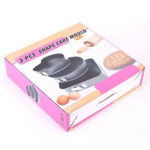 3-Piece Shape Cake Mould Set-black