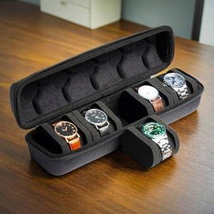 5-Compartment Watch Storage Box, Travel Watch Organizer