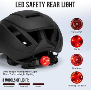 Intex Bicycle Helmet With Led Light Rechargeable Flash - Black/Red