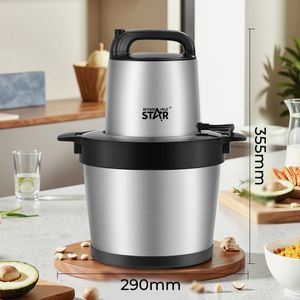 WINNING STAR 6L Food Processor – Heavy Duty Fufu Pounding Machine & Meat Grinder – Stainless Steel Bowl – Silver