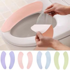General Portable Reusable Warm Soft Toilet Seat Cushions Washable Paste Type Cushion Bathroom Accessories Household Supplies 2pcs