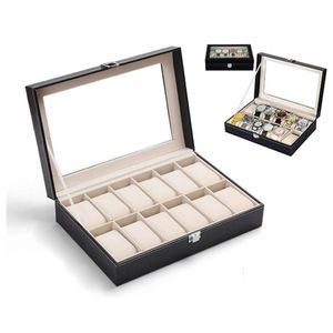 General 12 Slots Watch Box Top Jewelry Storage Display Storage Box