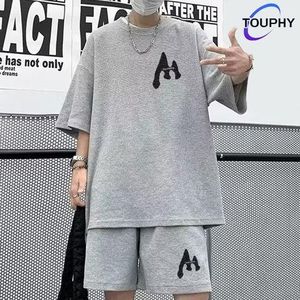 TOUPHY Sports Short Sleeve T-Shirt & Shorts Set - 2 Piece - Grey