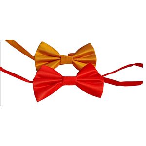 ABO 2 pieces of bow tie for weddings formal and active events - Red and Gold