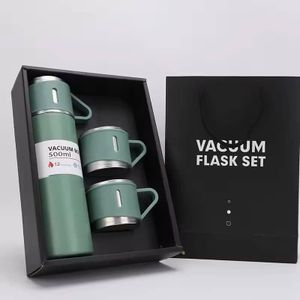Double Wall Vacuum Flask Gift Set ,500ml- Multicolor