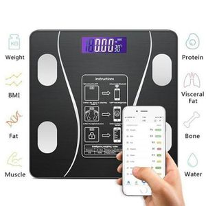 Electronic Intelligent Weight Loss Body Fat Scale Balances Analyzer- black