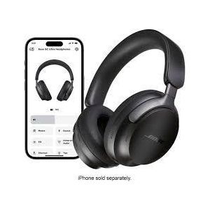  Bose QuietComfort Ultra Wireless Bluetooth Headphones  Over-Ear Noise Cancelling, Spatial Audio, Built-in Mic, 30H Playtime – Black